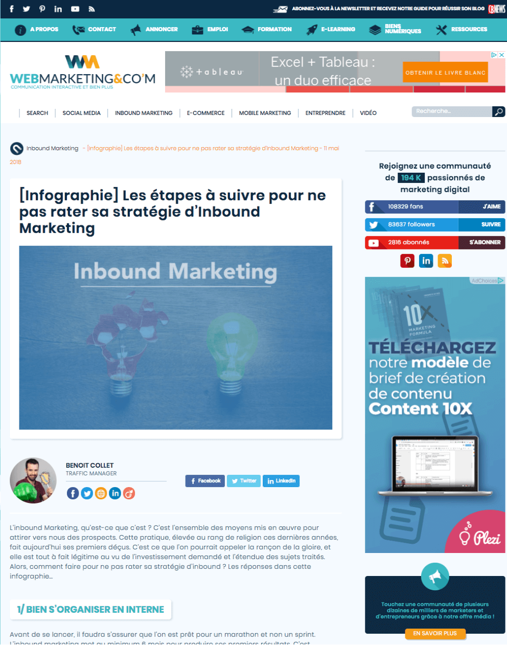 Exemple de bannière de retargeting sur le site Webmarketing-Com