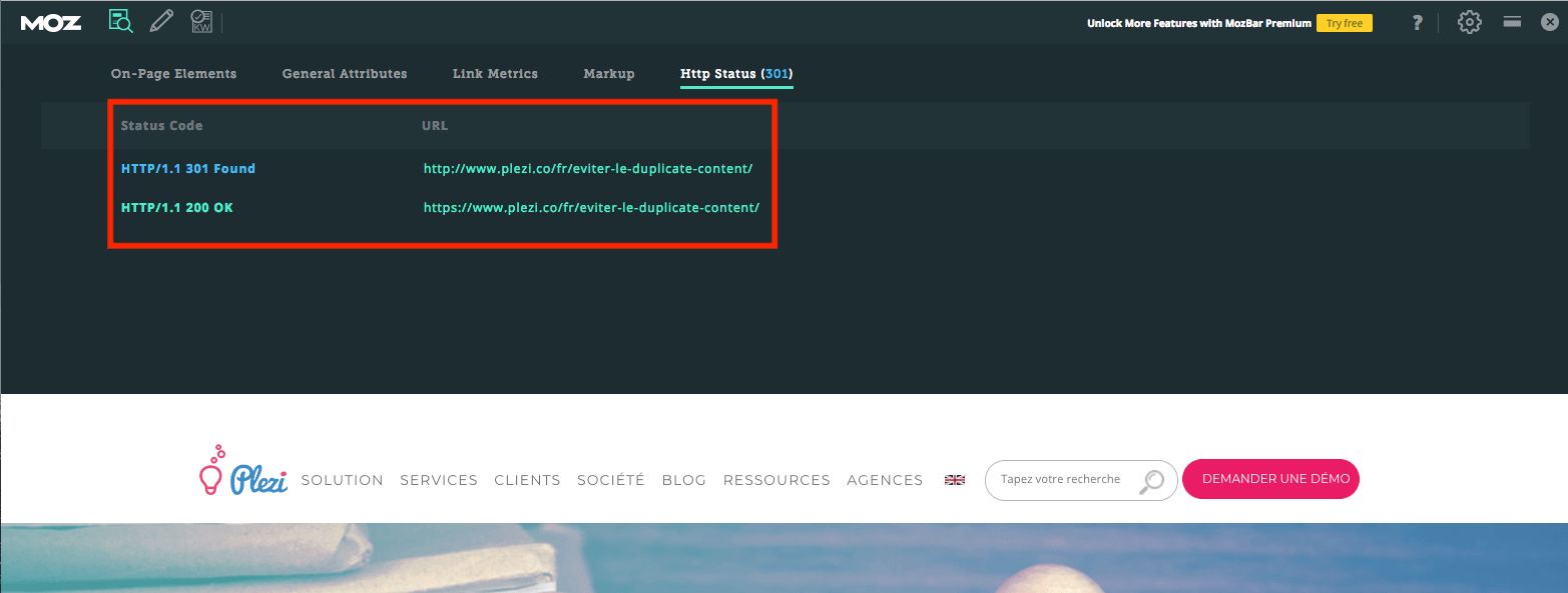 Détection duplicate content pour version http et https d'un site