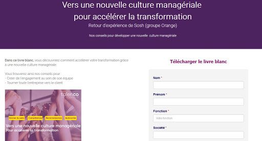 landing page Talenco