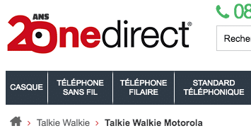 visuel du menu de Onedirect.fr
