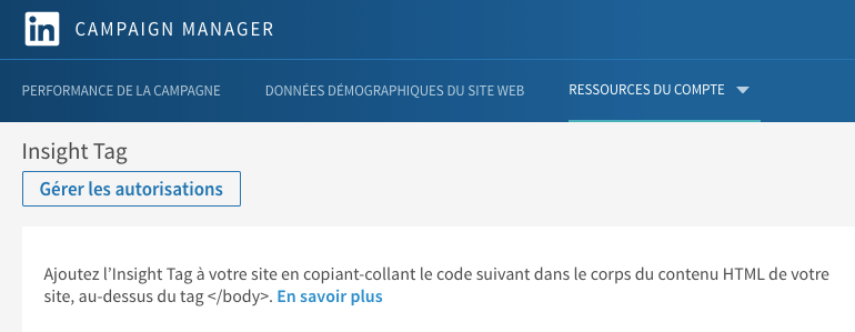 Insight Tag de retargeting LinkedIn