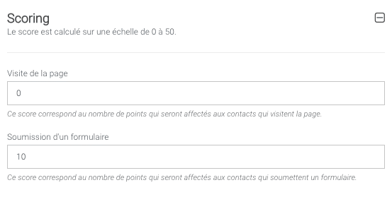 Copie d'écran montrant le scoring d'un lead magnet dans le logiciel de marketing automation Plezi