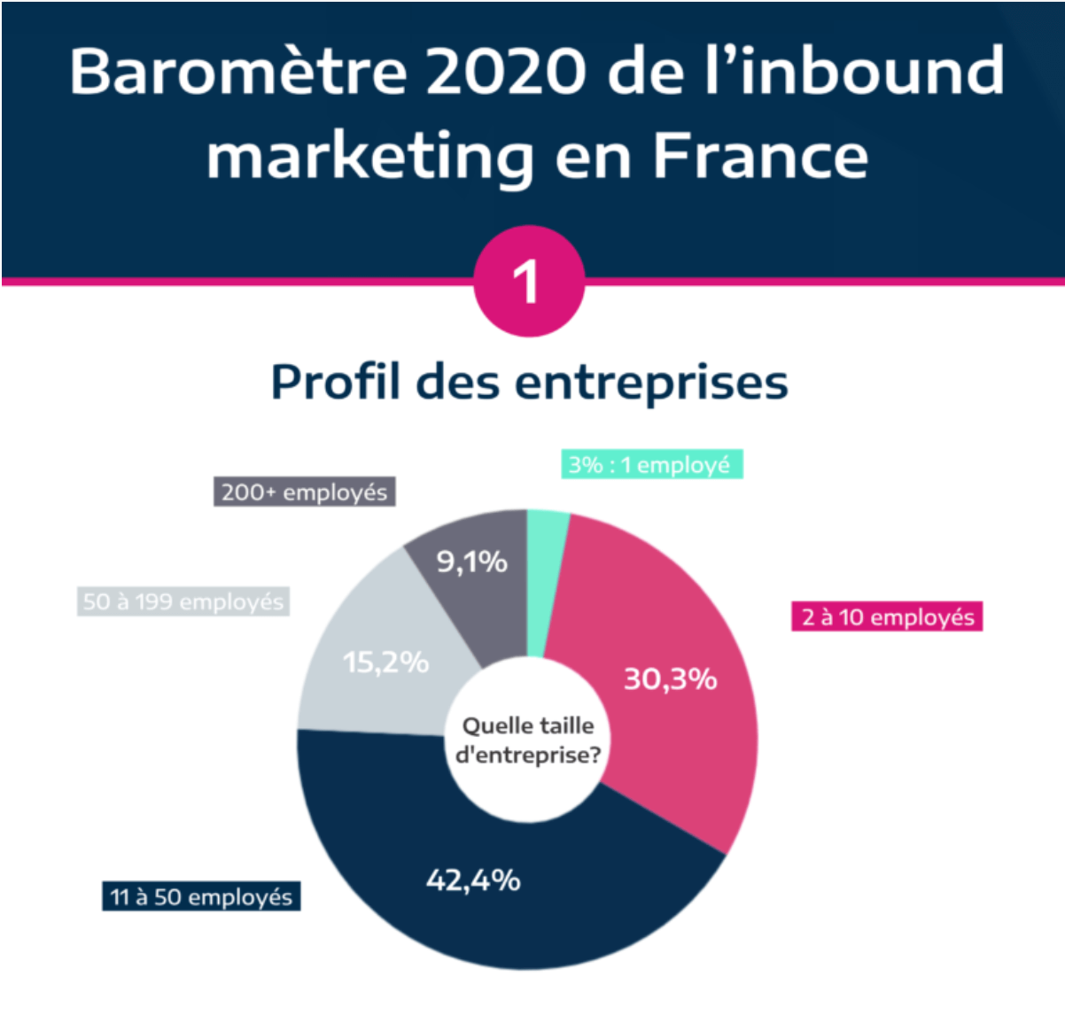 infographie Plezi présentant les statistiques de l'inbound marketing en France en 2020