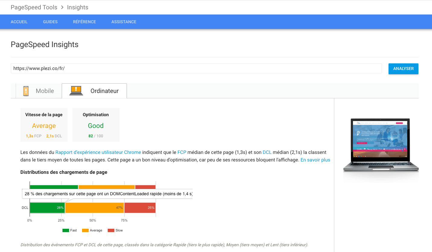 PageSpeed Insights, outil de Google Page Speed