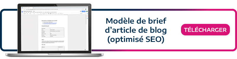 modèle de brief d'article de blog optimisé pour le SEO