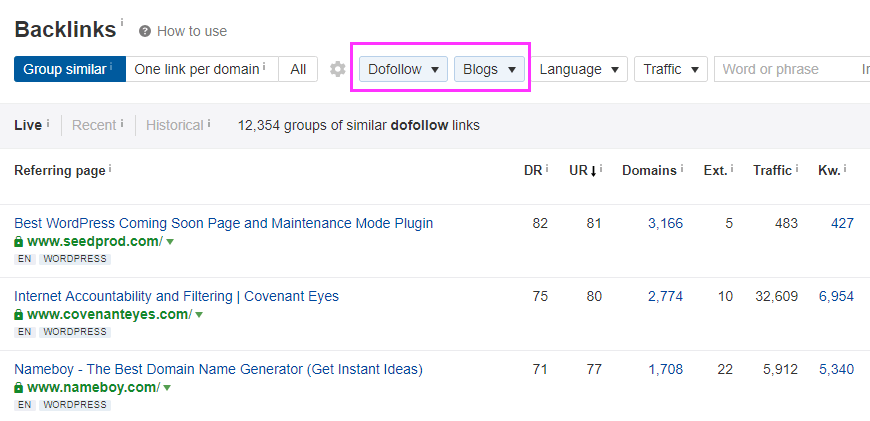 Analyse SEO pour identifier des cibles de guest blog