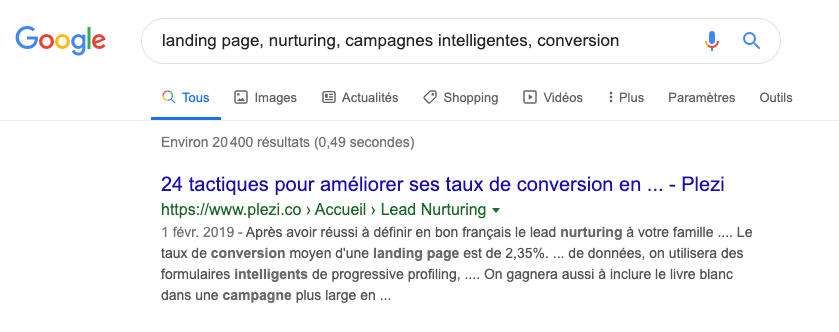 exemple de serp plezi