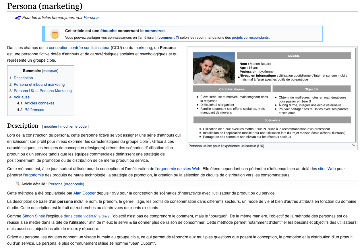 structure des liens seo d'une page wikipedia