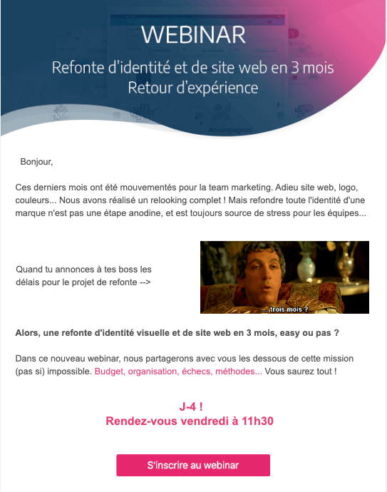 exemple d'un call to action efficace dans un email b2b