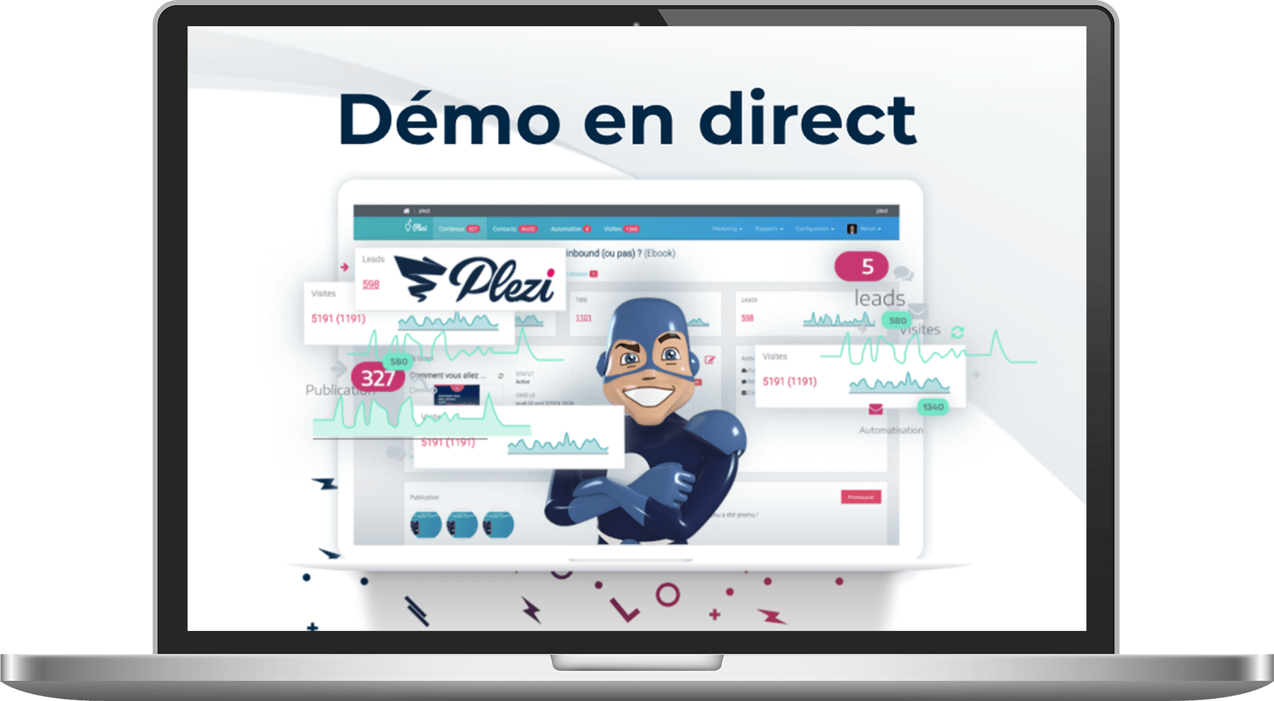 visuel d'écran présentant le webinar démo de plezi