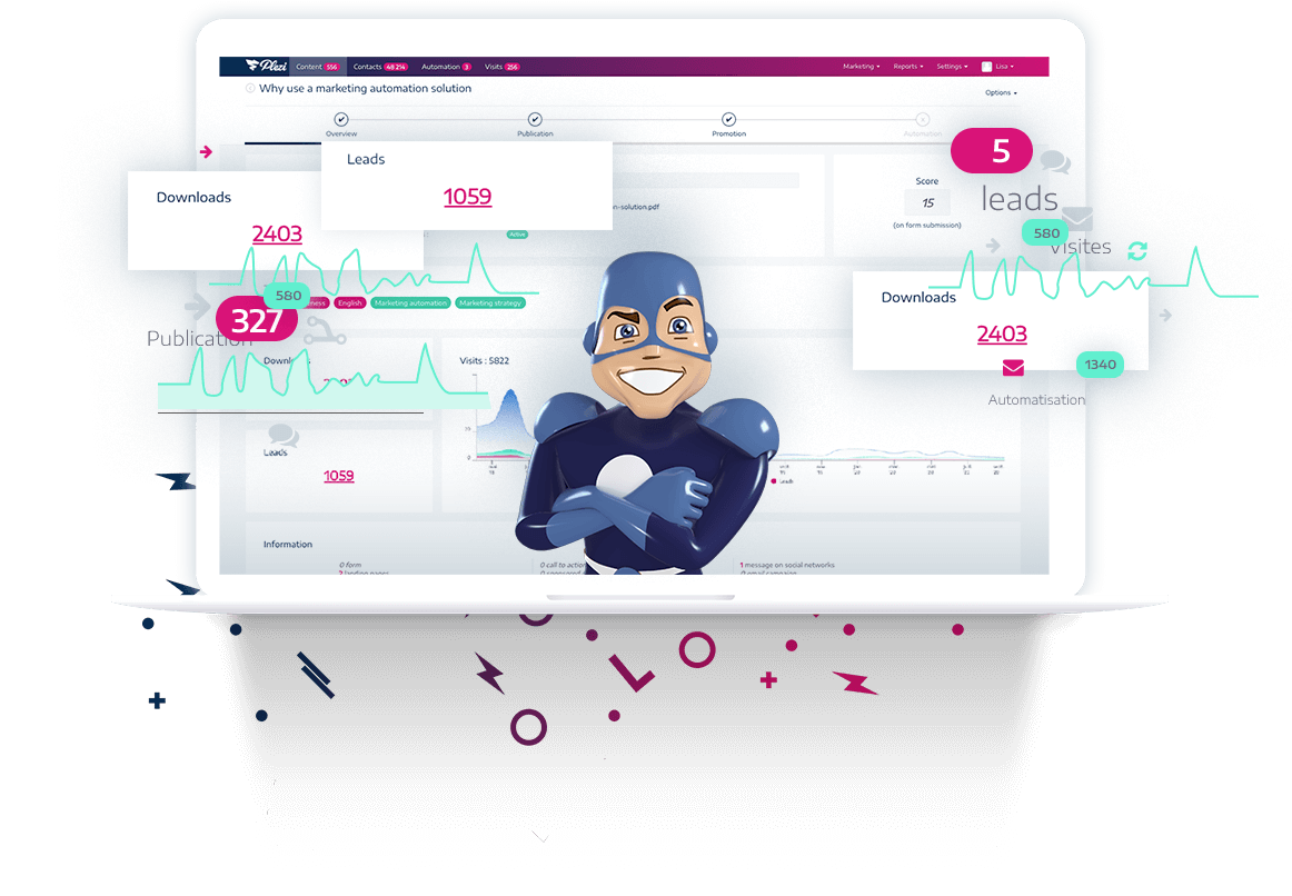plezi app interface marketing automation software