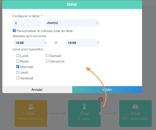 gestion du créneau d'envoi des emails intelligents dans les workflows Plezi