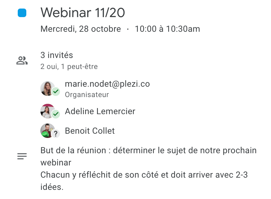 réunion de brainstroming pour trouver une idée de webinar