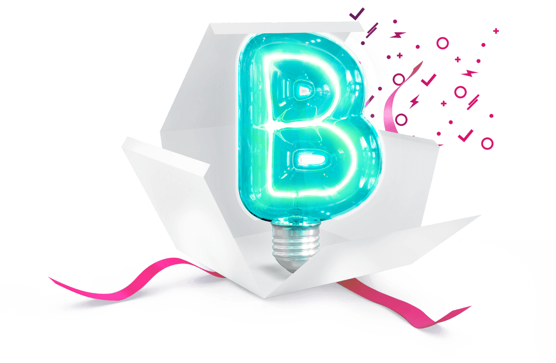 Cadeau ouvert avec un B dedans en référence au plan B