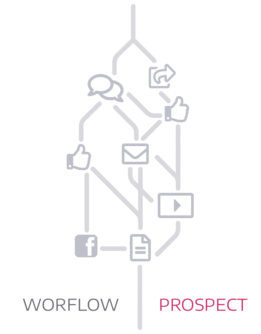 animation représentant un workflow de marketing automation