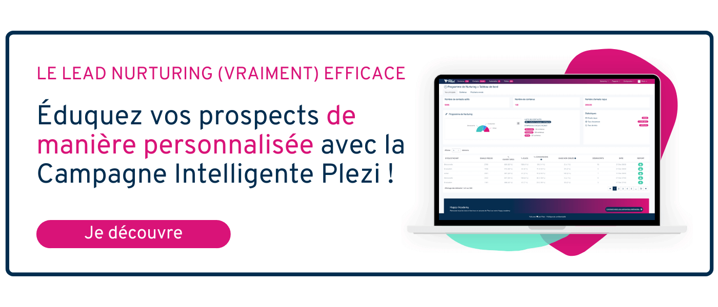 CTA permettant de découvrir la campagne intelligente de Plezi 