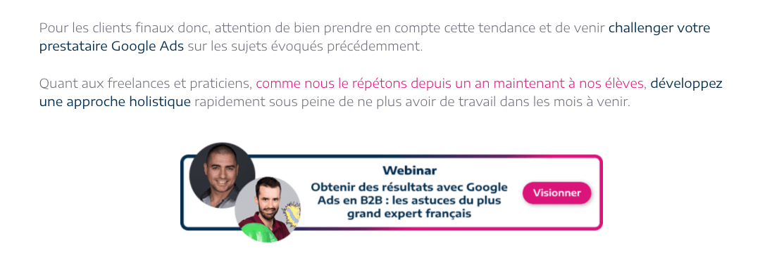 exemple de call-to-action permettant de télécharger un webinar b2b