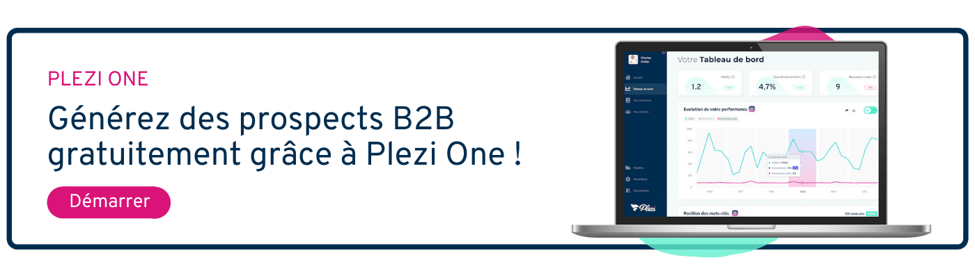 CTA permettant de s'inscrire sur Plezi One 