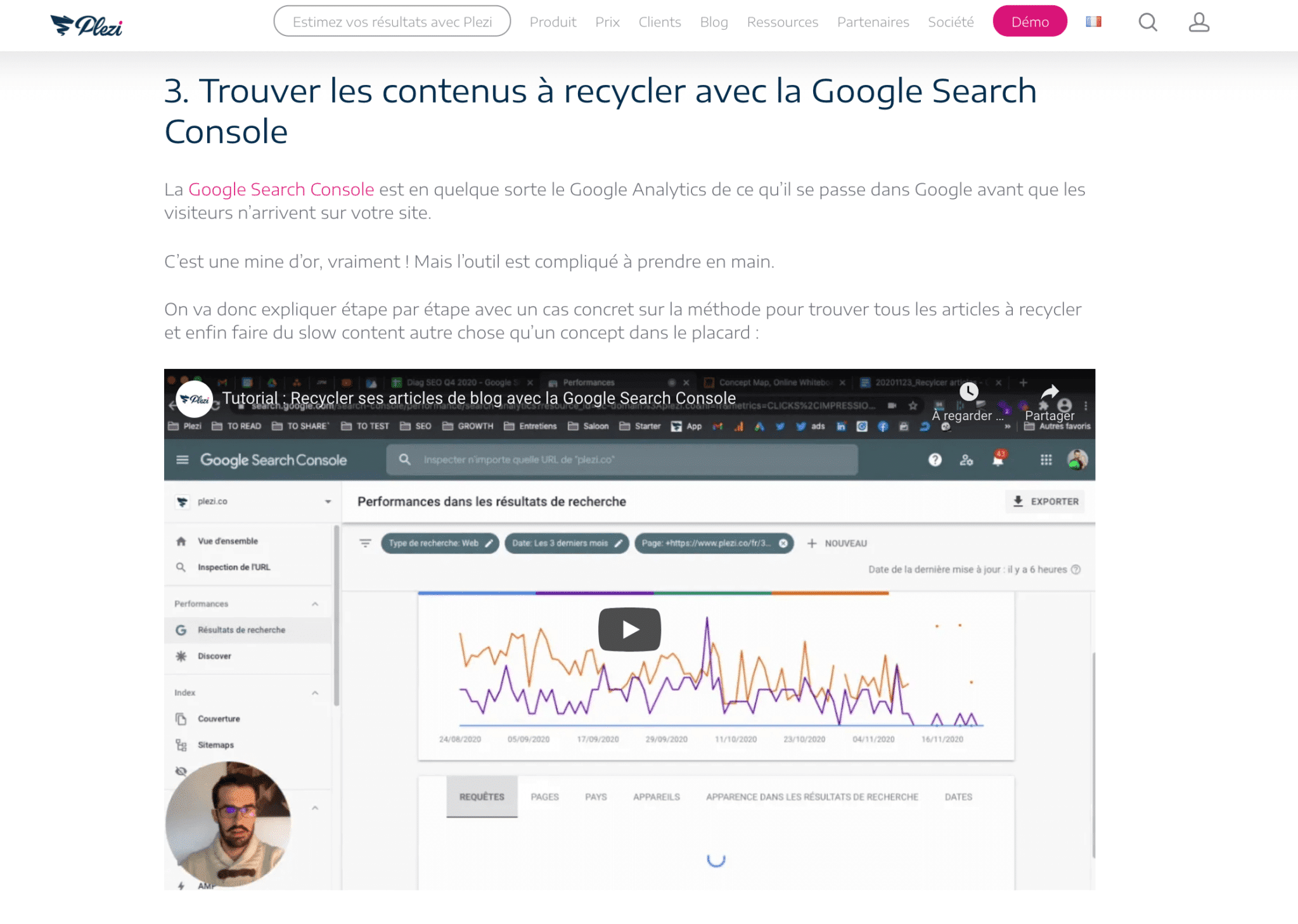 exemple d'une vidéo Youtube insérée dans un article de blog 