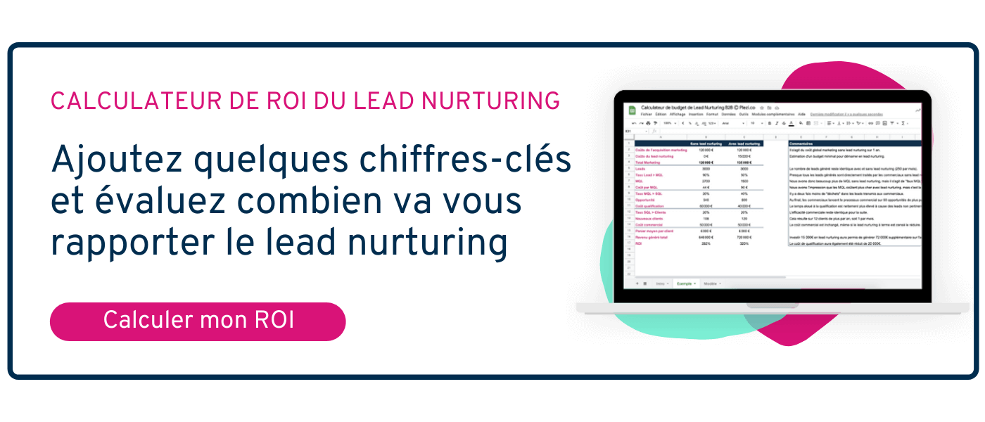 CTA permettant de télécharger le calculateur de ROI du lead nurturing