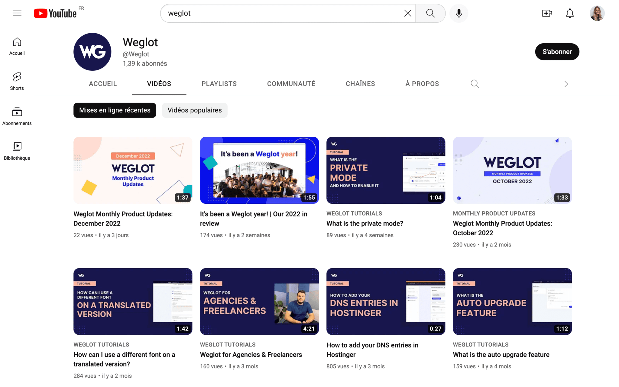 exemples de contenus types vidéo de Weglot