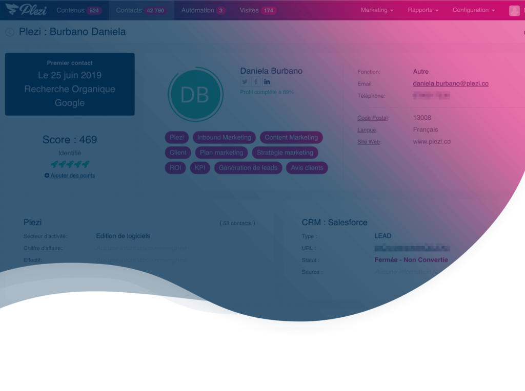 header de l'article sur la fiche contact de Plezi