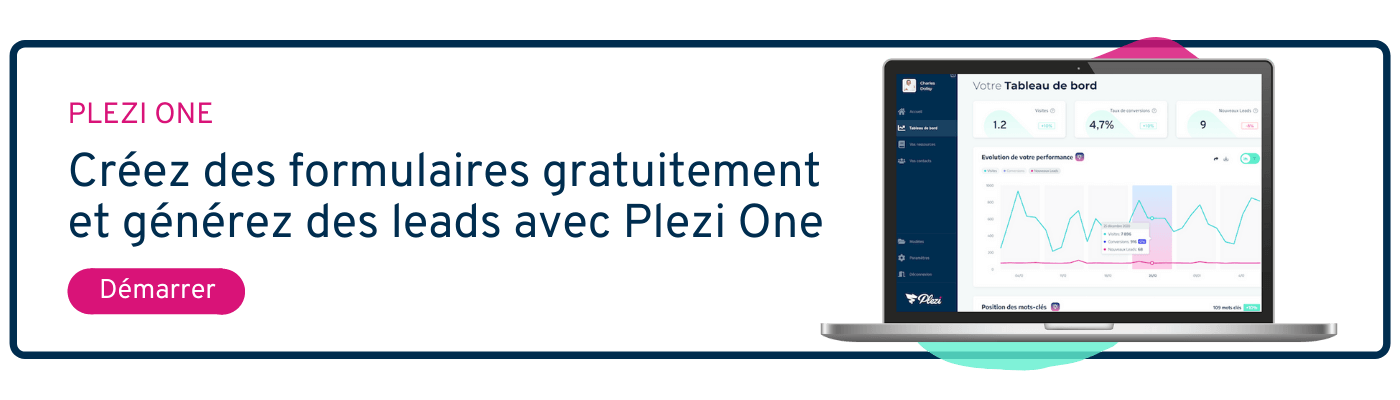 CTA permettant de créer un compte Plezi One