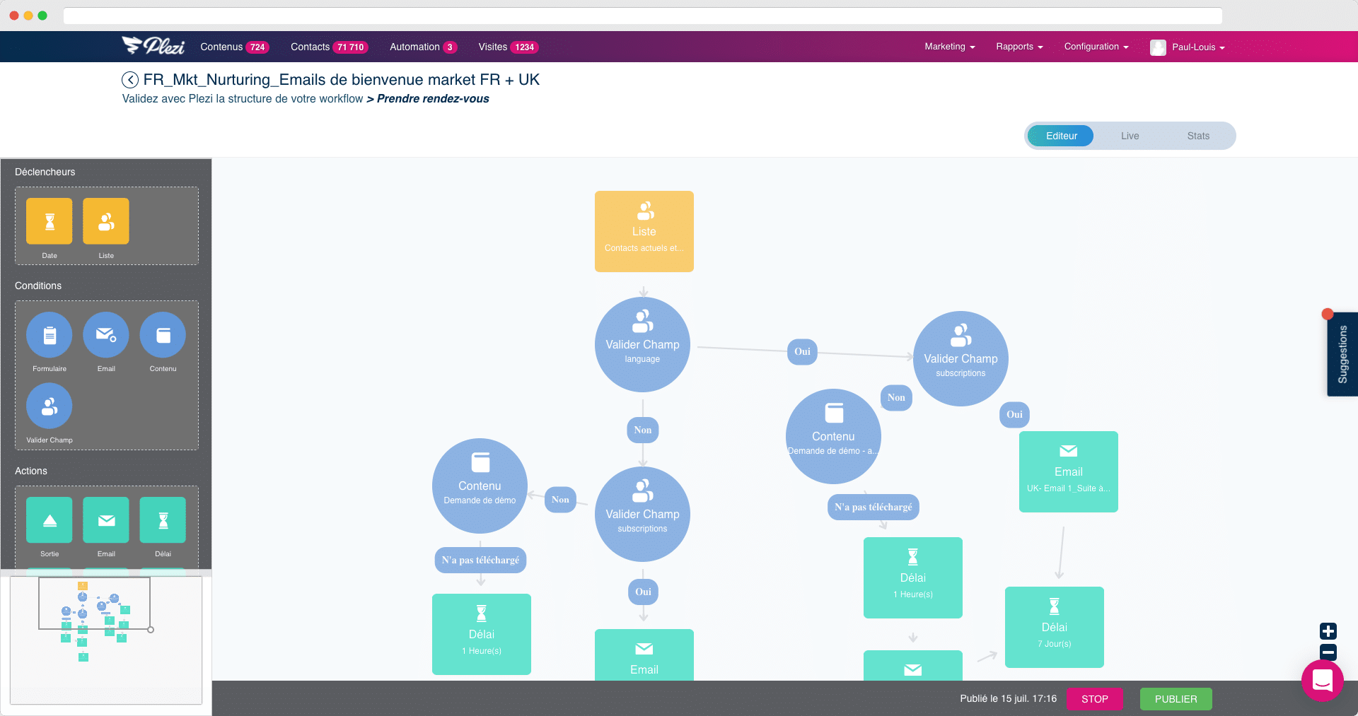 plezi workflow marketing automation