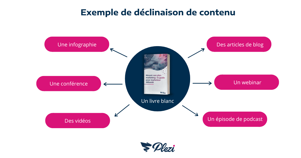 exemple de déclinaison d'un contenu B2B en plusieurs formats