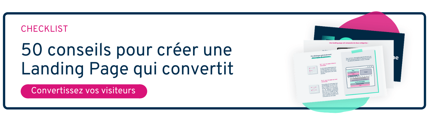 CTA permettant de télécharger la checklist landing page