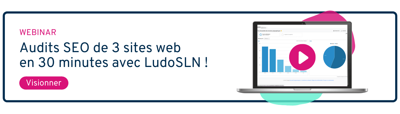 CTA permettant de visionner le webinar sur les audits SEO de site web avec Ludo SLN