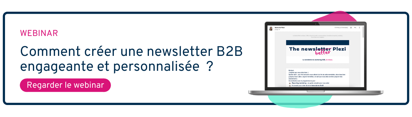 CTA permettant de télécharger le webinar sur la newsletter B2B