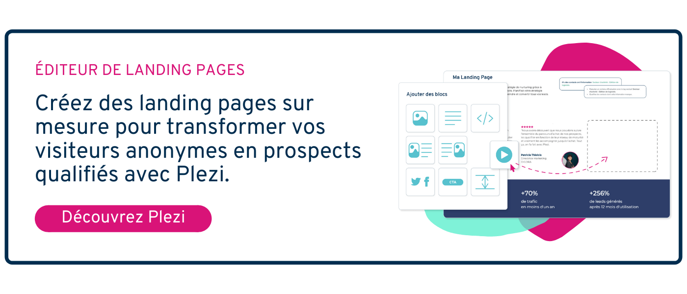 cta pour découvrir l'éditeur de landing pages de Plezi