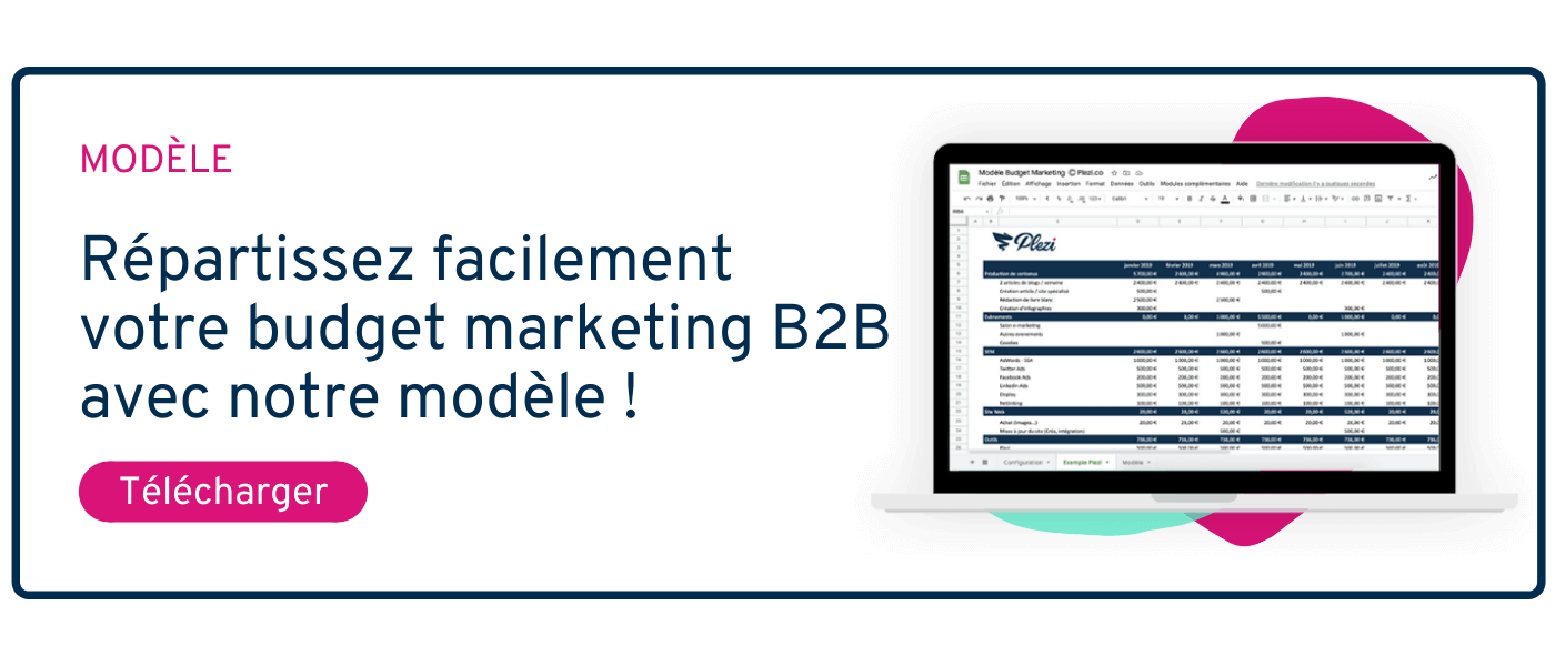 CTA permettant de télécharger le modèle de budget marketing B2B
