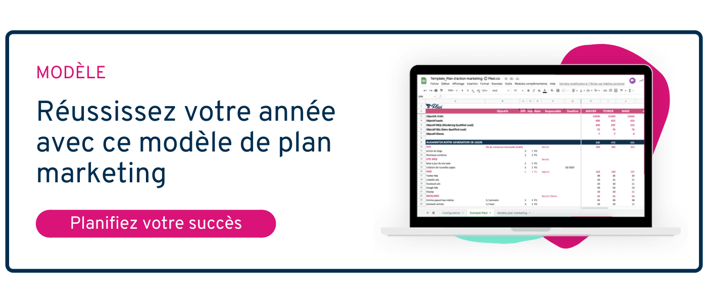 CTA permettant de télécharger le modèle de plan marketing B2B