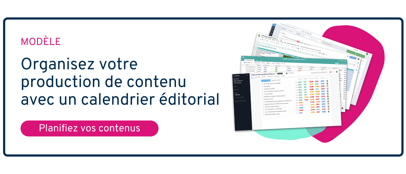 CTA permettant de télécharger le modèle de calendrier éditorial