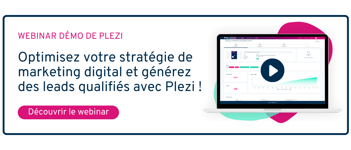 CTA permettant de voir le webinar démo de plezi