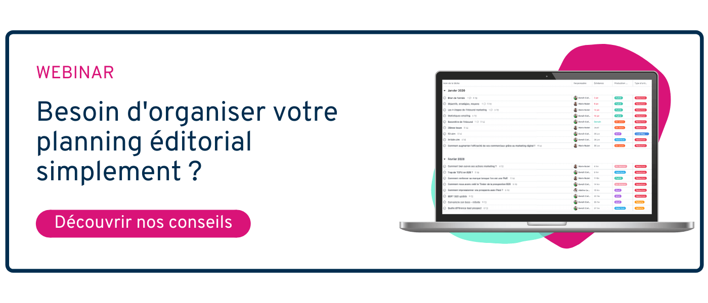 CTA permettant de regarder le webinar sur le planning editorial