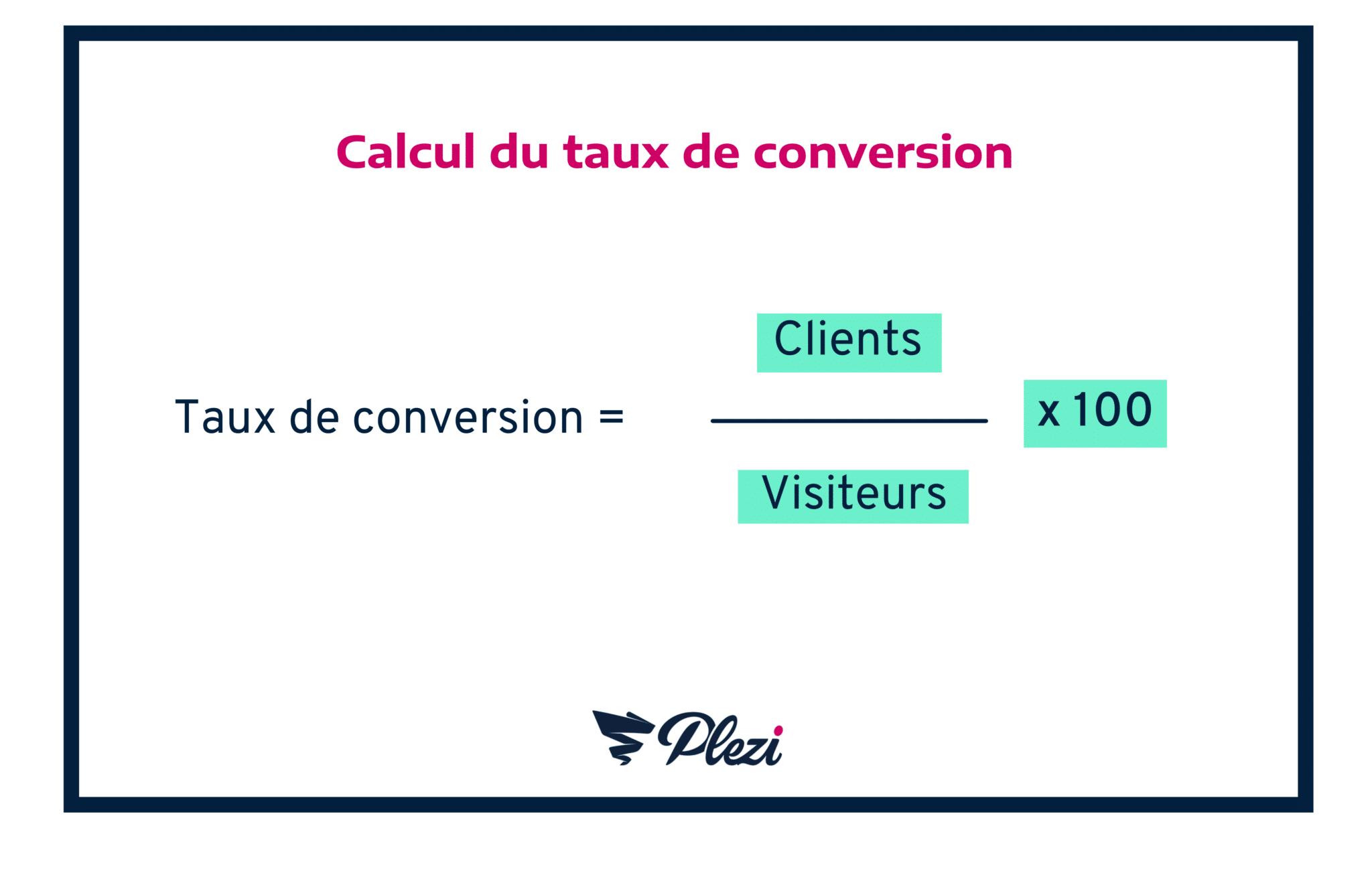 Formule permettant de calculer le taux de conversion 