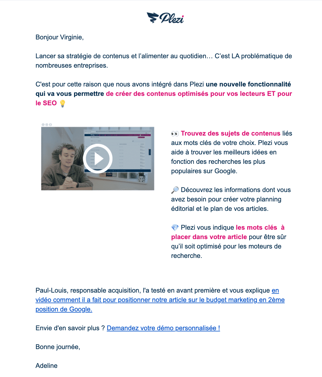 exemple emailing produit