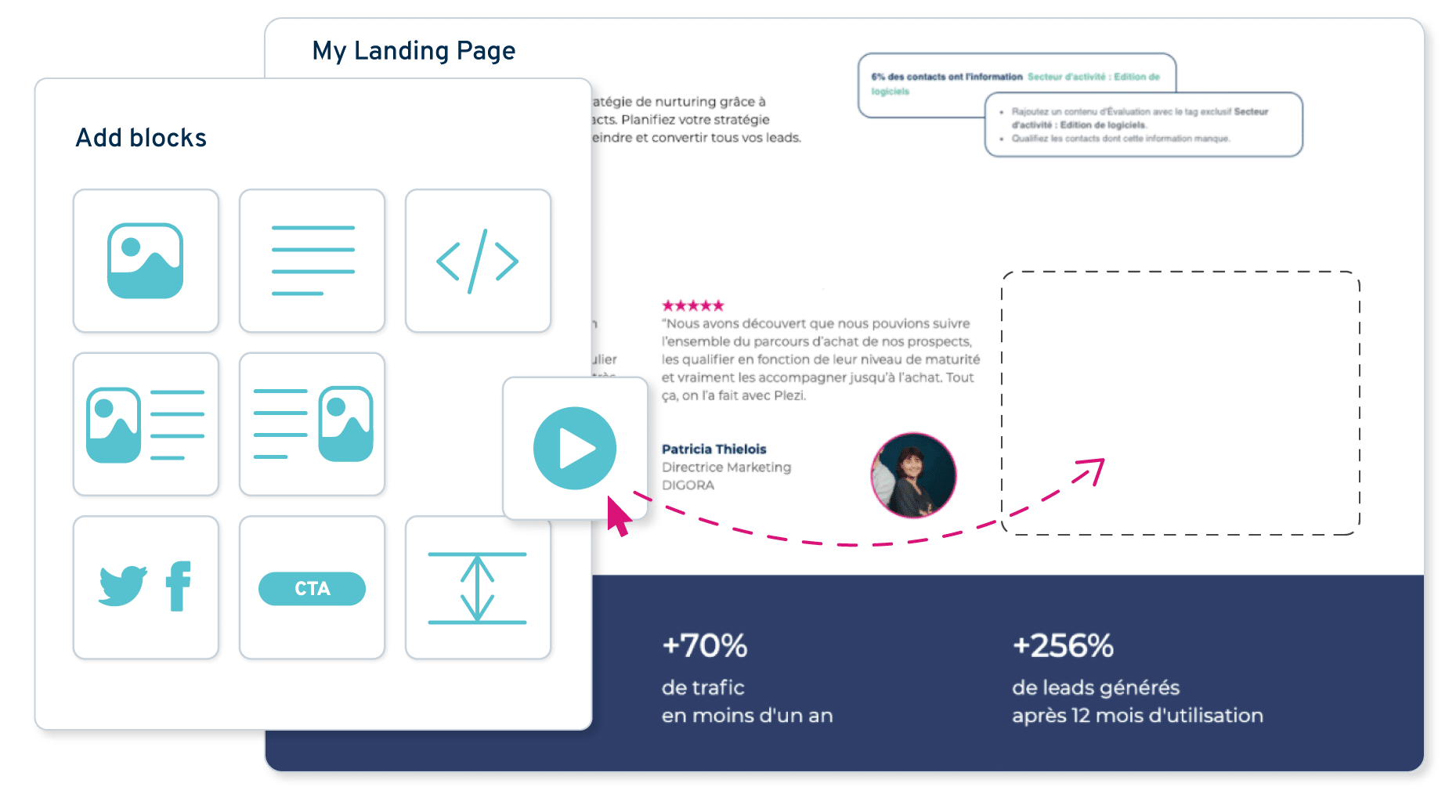 creating a landing page in plezi