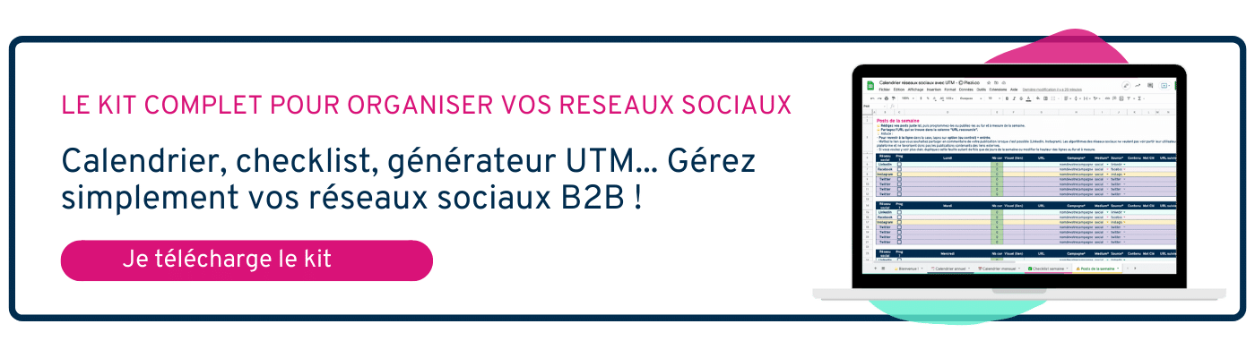 CTA permettant de télécharger le kit réseaux sociaux B2B 