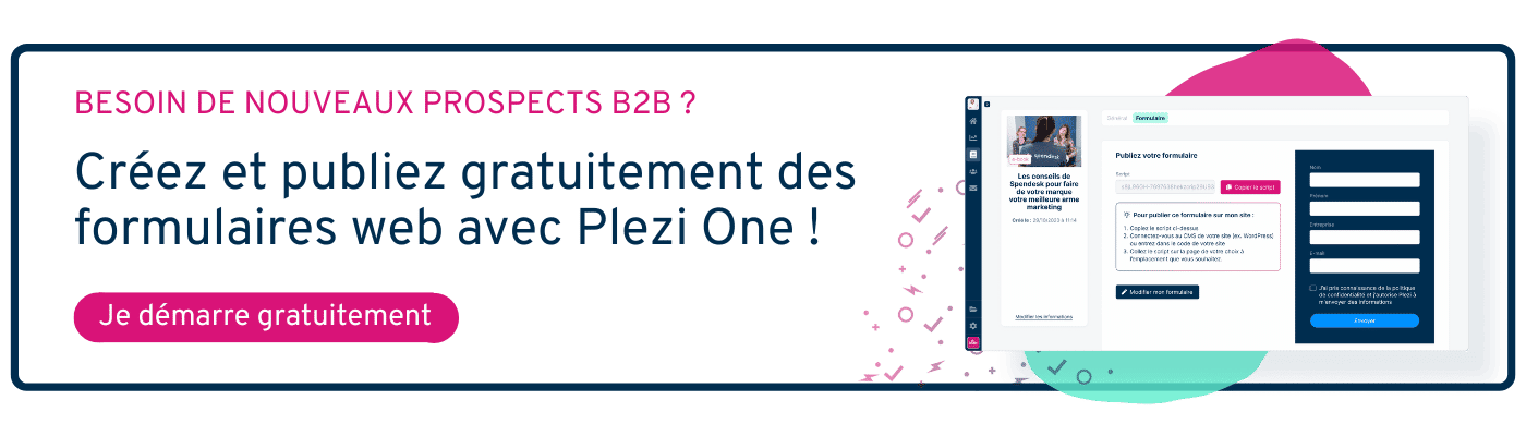 Créez des formulaires gratuitement avec Plezi One 