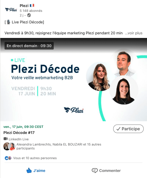 post RS linkedin Plezi Decode