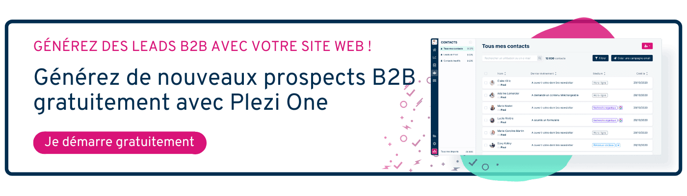 générez des leads B2B gratuitement avec Plezi One