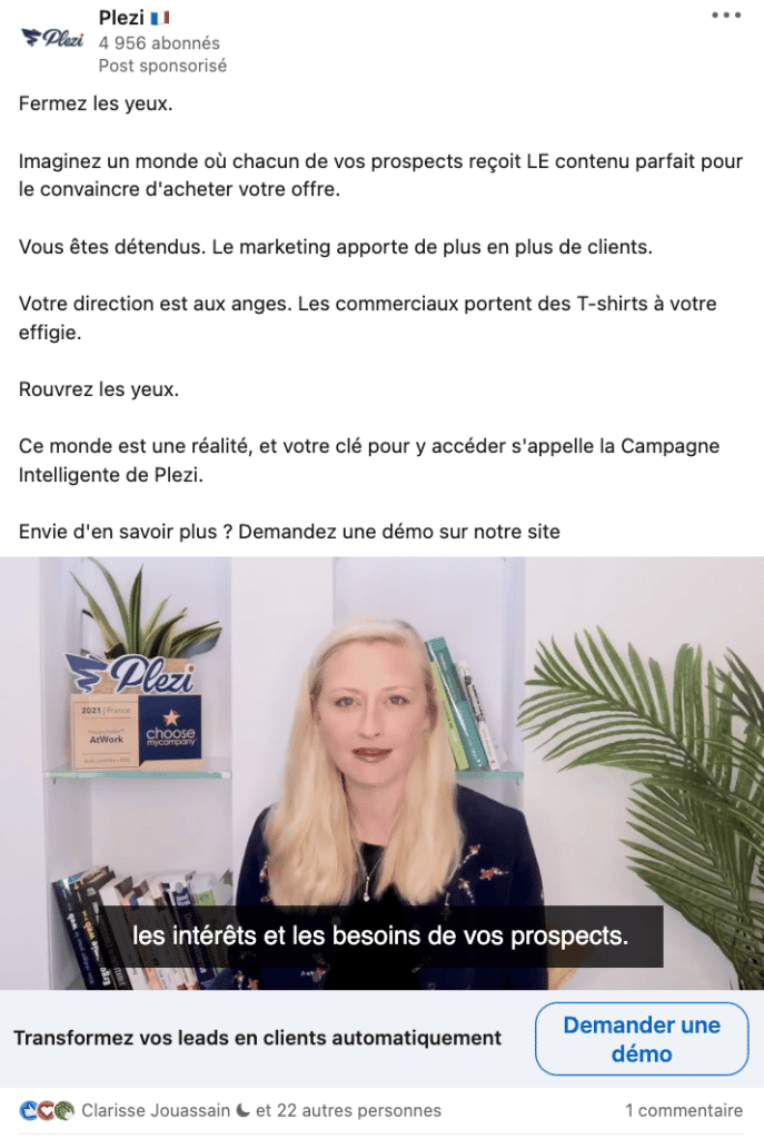 exemple de publicité linkedin empathique