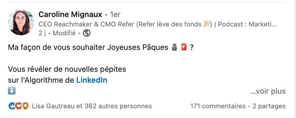 exemple de post linkedin inspirant