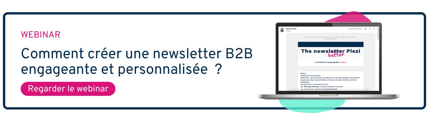 CTA permettant de télécharger le webinar sur la newsletter B2B