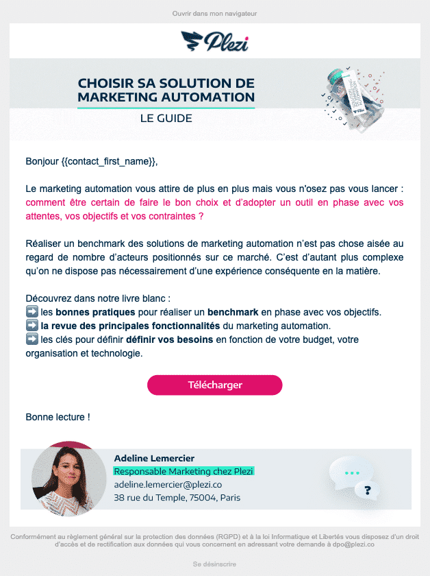 exemple email de lead nurturing