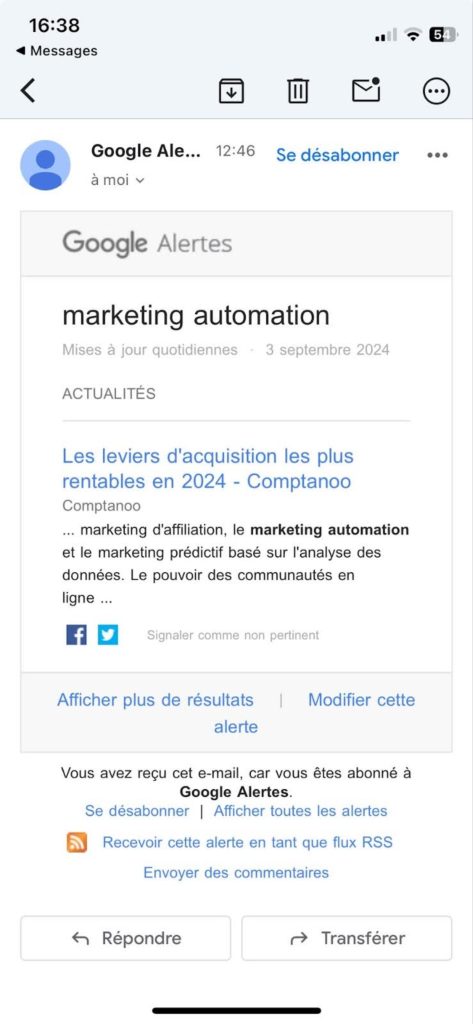 GOOGLE ALERTES